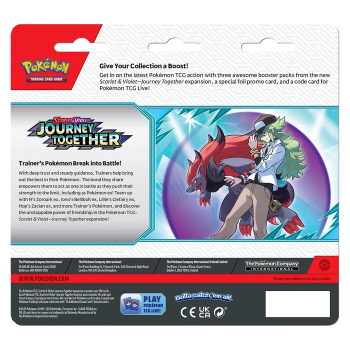 Scarlet & Violet: Journey Together - 3 Booster Blister [Scrafty] - Iconic Evolution