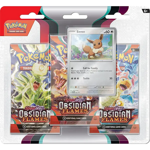 Scarlet and Violet: Obsidian Flames - 3 Pack Blister (Eevee) - Iconic Evolution