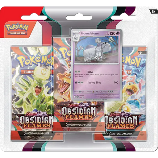 Scarlet and Violet: Obsidian Flames - 3 Pack Blister (Houndstone) - Iconic Evolution