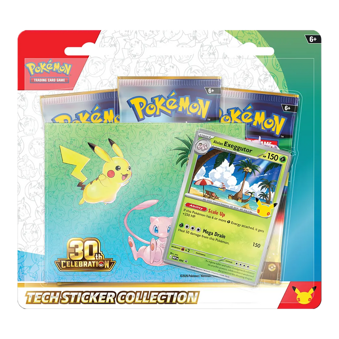 [PREORDER] Pokémon: 30th Celebration - Alolan Exeggutor & Lucario Tech Sticker Collection [Set of 2] - Iconic Evolution
