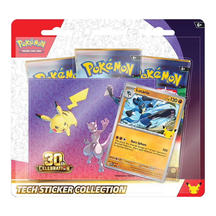 [PREORDER] Pokémon: 30th Celebration - Alolan Exeggutor & Lucario Tech Sticker Collection [Set of 2] - Iconic Evolution