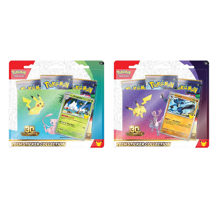 [PREORDER] Pokémon: 30th Celebration - Alolan Exeggutor & Lucario Tech Sticker Collection [Set of 2] - Iconic Evolution